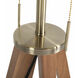 Quattro 61 inch 9 watt Natural Ash Wood and Weathered Brass Floor Lamp Portable Light